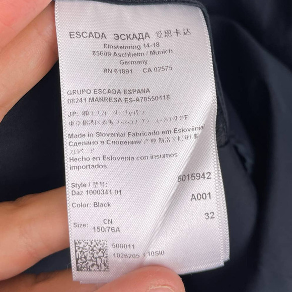 Escada Black Pleated Sleeveless Wrap Knee Length Cotton Dress Women's 32 US 2 - Picture 8 of 15